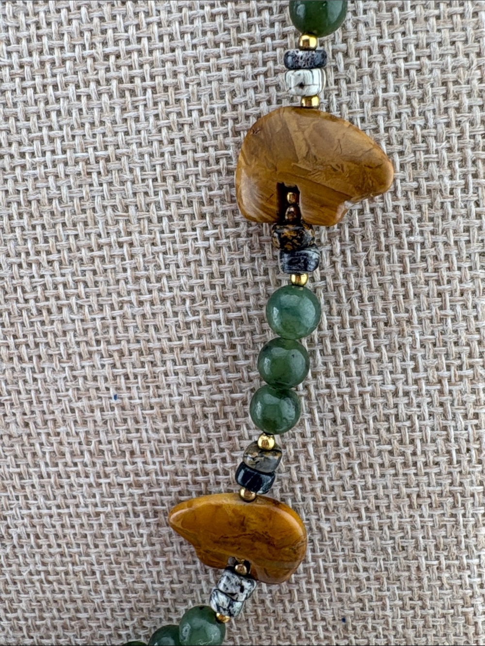 Southwestern Fetish-Style Necklace — 22” Nephrite Jade & Picture Jasper - Picture 4 of 5